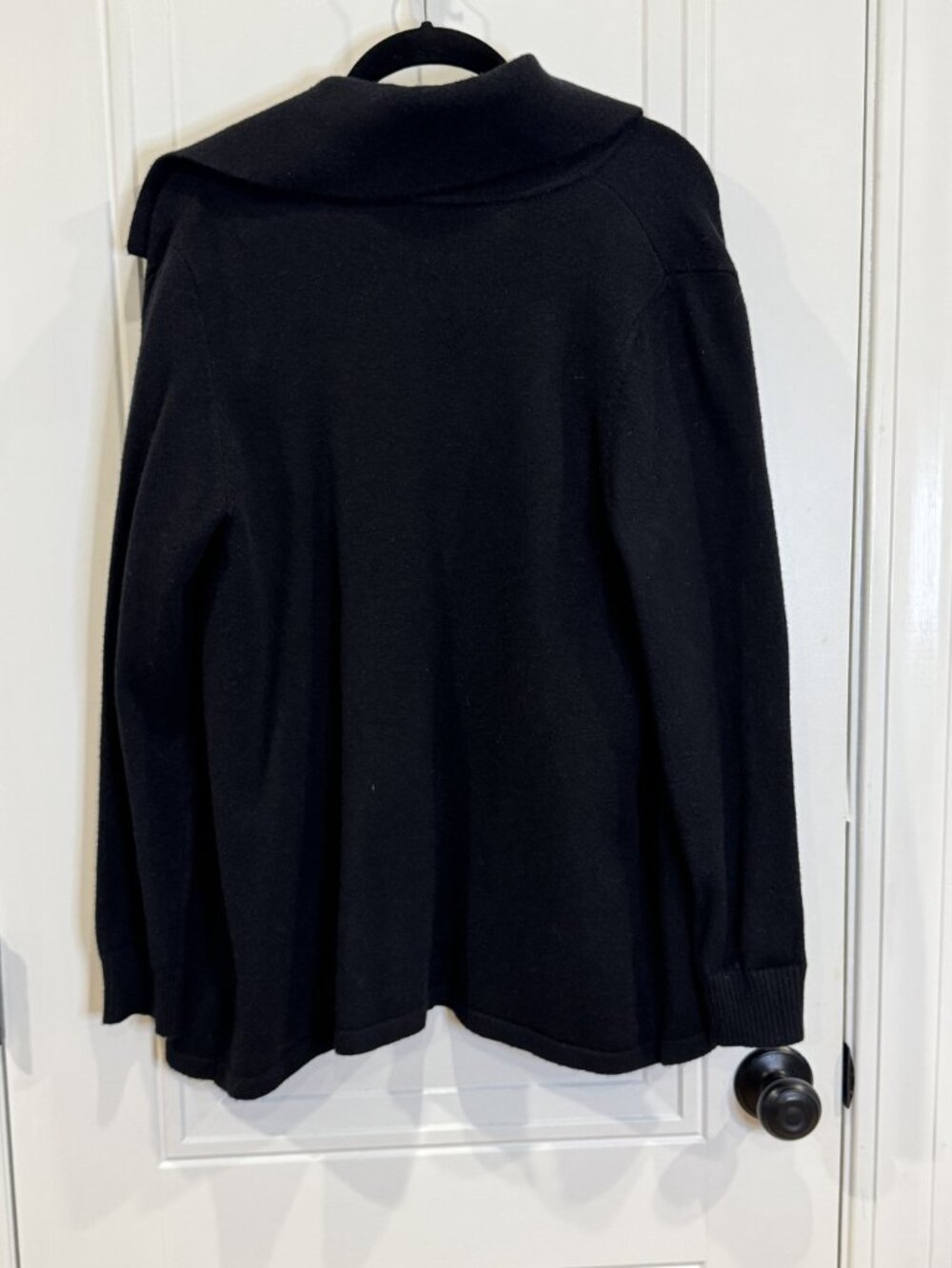 NWT Vex Collection Rhinestone Beads Trim Black Cardigan M Snap Closure Classic - Picture 9 of 10